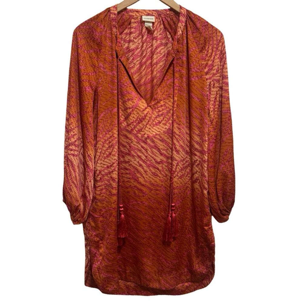 H&M Conscious Collection Tangerine Dreams Tunic Top Orange  pink US 6 tassels
